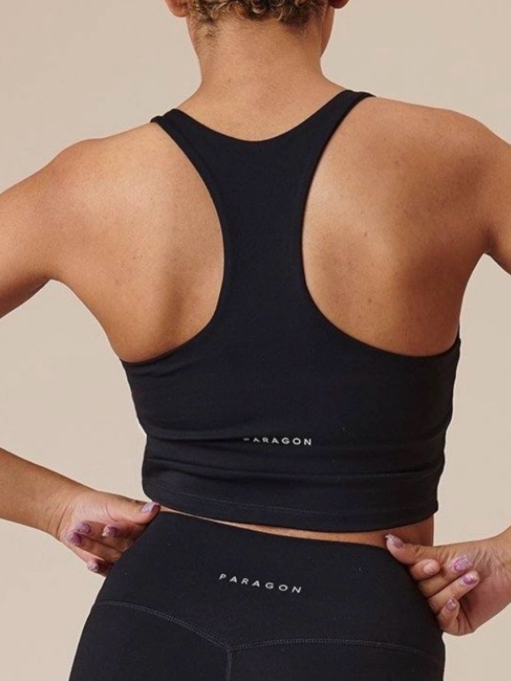 PARAGON Black Racerback Crop Sports Bra